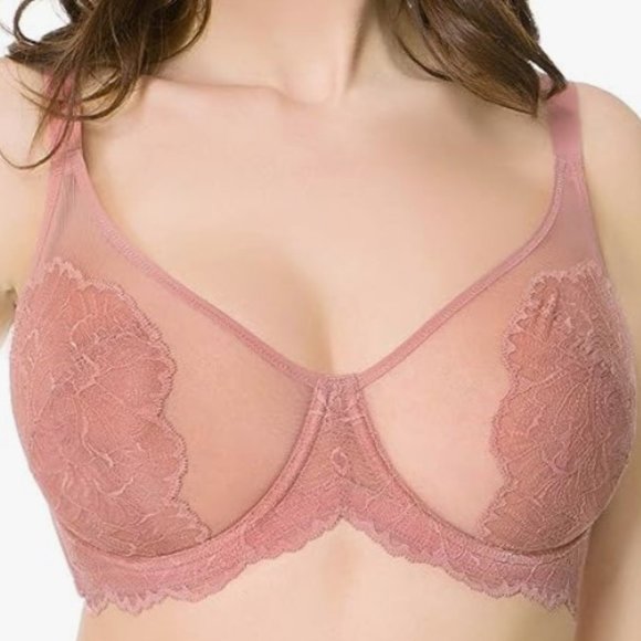 HSIA Underwire Non Padded Minimizer Embroidery Lace Bra Size 36DD - NEW No Tags - Picture 4 of 5